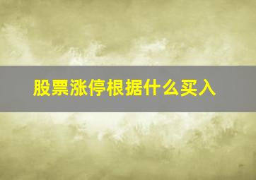 股票涨停根据什么买入