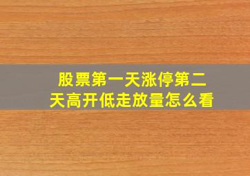 股票第一天涨停第二天高开低走放量怎么看