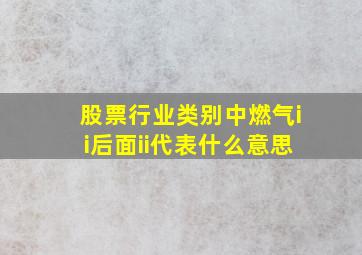 股票行业类别中燃气ii后面ii代表什么意思