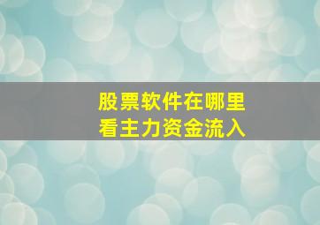 股票软件在哪里看主力资金流入