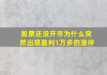 股票还没开市为什么突然出现盈利1万多的涨停