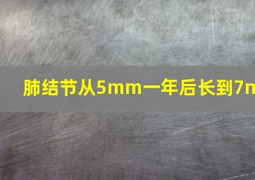 肺结节从5mm一年后长到7mm