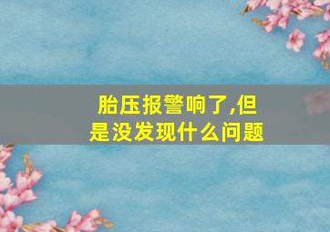 胎压报警响了,但是没发现什么问题