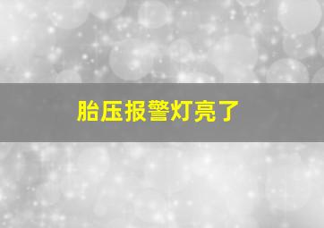 胎压报警灯亮了