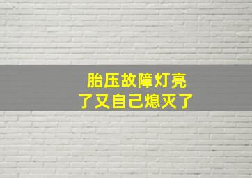 胎压故障灯亮了又自己熄灭了