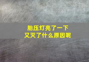 胎压灯亮了一下又灭了什么原因呢