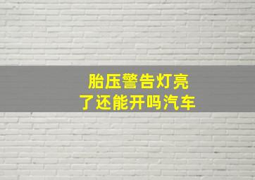 胎压警告灯亮了还能开吗汽车