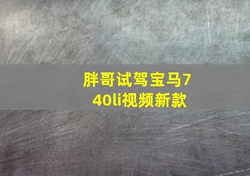 胖哥试驾宝马740li视频新款