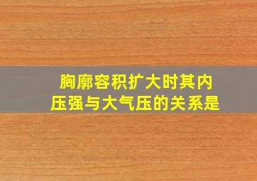 胸廓容积扩大时其内压强与大气压的关系是