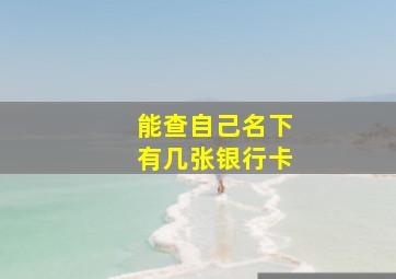 能查自己名下有几张银行卡