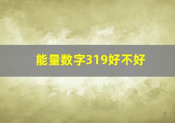 能量数字319好不好