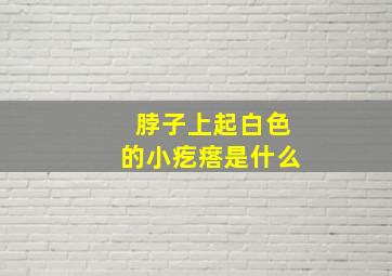 脖子上起白色的小疙瘩是什么