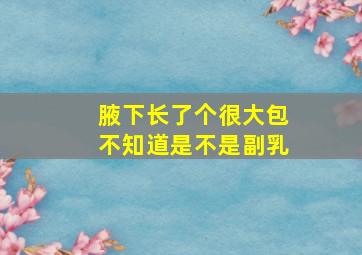 腋下长了个很大包不知道是不是副乳