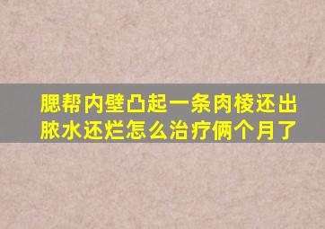 腮帮内壁凸起一条肉棱还出脓水还烂怎么治疗俩个月了