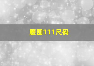 腰围111尺码