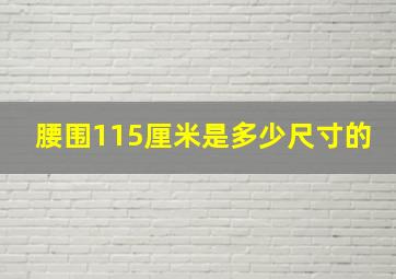 腰围115厘米是多少尺寸的