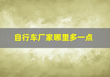 自行车厂家哪里多一点