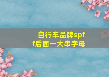 自行车品牌spff后面一大串字母