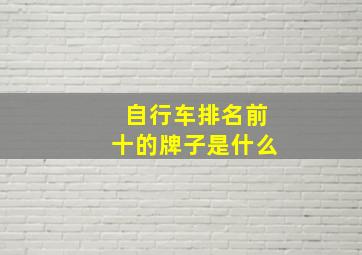 自行车排名前十的牌子是什么