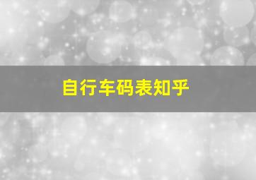 自行车码表知乎