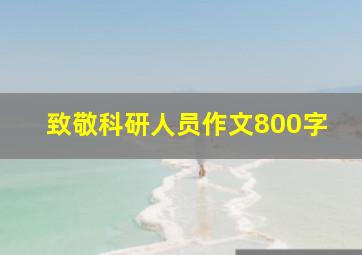 致敬科研人员作文800字