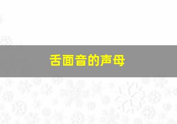 舌面音的声母