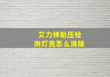 艾力绅胎压检测灯亮怎么消除