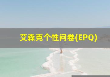 艾森克个性问卷(EPQ)