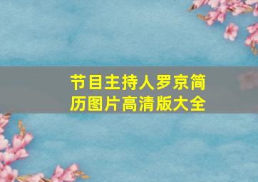 节目主持人罗京简历图片高清版大全