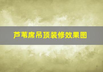 芦苇席吊顶装修效果图