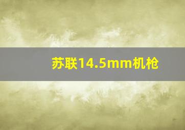 苏联14.5mm机枪