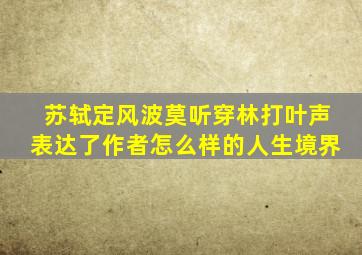 苏轼定风波莫听穿林打叶声表达了作者怎么样的人生境界