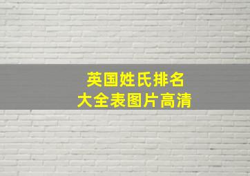 英国姓氏排名大全表图片高清