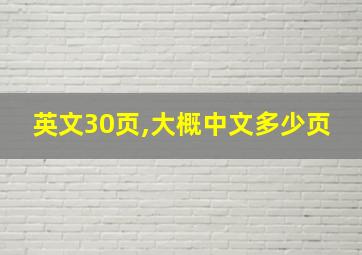 英文30页,大概中文多少页