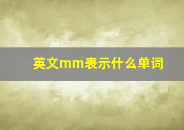 英文mm表示什么单词