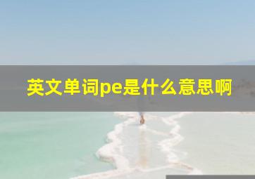 英文单词pe是什么意思啊