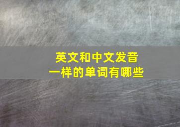 英文和中文发音一样的单词有哪些