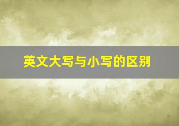 英文大写与小写的区别