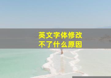 英文字体修改不了什么原因