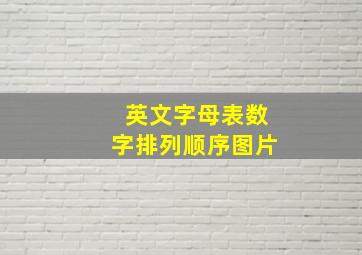 英文字母表数字排列顺序图片