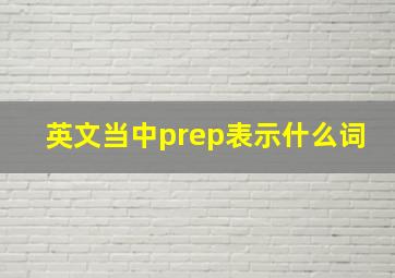 英文当中prep表示什么词