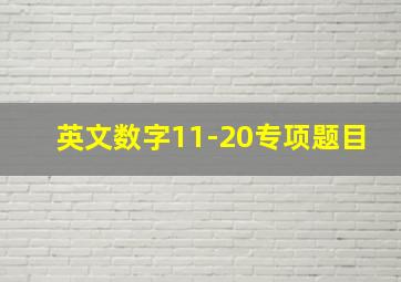 英文数字11-20专项题目