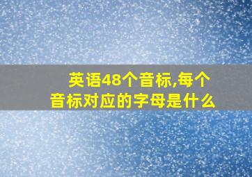 英语48个音标,每个音标对应的字母是什么