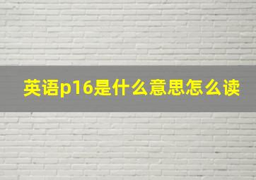 英语p16是什么意思怎么读