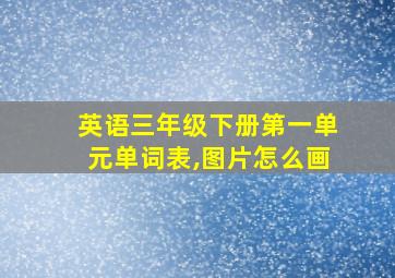 英语三年级下册第一单元单词表,图片怎么画