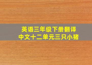 英语三年级下册翻译中文十二单元三只小猪