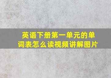 英语下册第一单元的单词表怎么读视频讲解图片