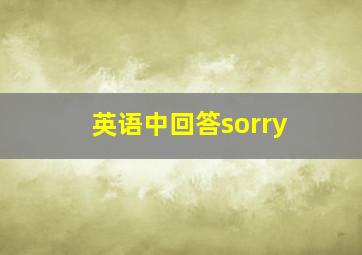 英语中回答sorry