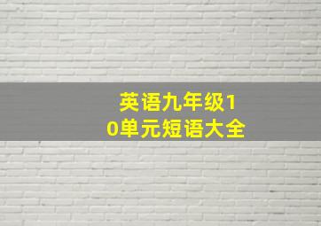 英语九年级10单元短语大全