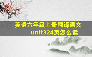 英语六年级上册翻译课文unit324页怎么读